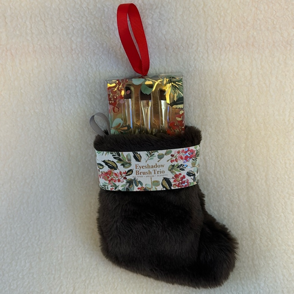 Eyeshadow Brush Trio Christmas Stocking Set All Over Angled & Blending Brushes